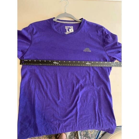 Unisex Purple Adidas Short Sleeve Sz L Climalite Short Sleeve Crewneck Tee - Picture 6 of 6